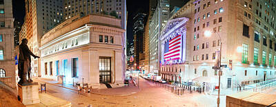 Politicians Photos - New York City Wall Street panorama by Songquan Deng