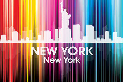 Skylines Mixed Media - New York NY 2 by Angelina Tamez
