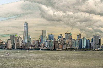 Modern Man Sharks - New York Skyline by Rishwinder Grewal