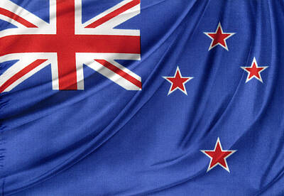Anne Geddes Florals - New Zealand flag by Les Cunliffe