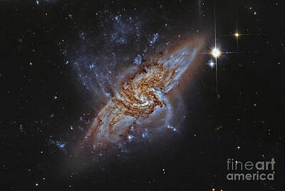 I Sea You - Ngc 3314, A Pair Of Overlapping Spiral by Roberto Colombari