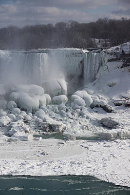 Landmarks Rights Managed Images - Niagara Falls Ice Buildup - American Falls New York State U S A Royalty-Free Image by Georgia Mizuleva