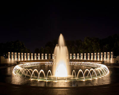Gaugin Royalty Free Images - Night Reflections WWII Memorial  Royalty-Free Image by Dawn Romine