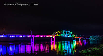 Mother And Child Animals - Norbert F. Beckey Bridge in Rainbow Lighting by Paul Brooks