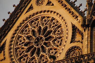 Fall Animals Royalty Free Images - Notre Dame Rose Window exterior Royalty-Free Image by Jacqueline M Lewis