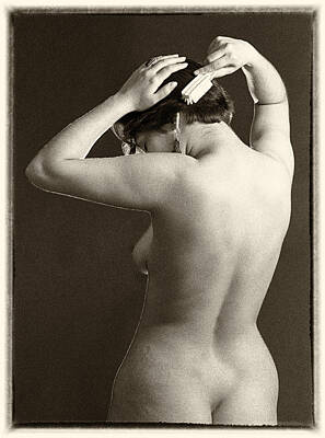 Nudes Royalty-Free and Rights-Managed Images - Nude Brushing Her Hair by Robert Ullmann