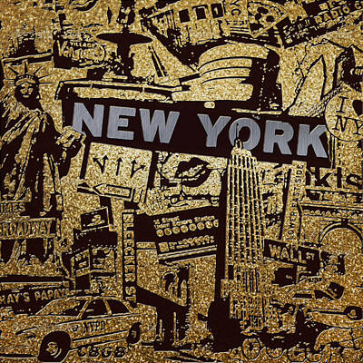 City Scenes Paintings - NY City Collage - 9 by Corporate Art Task Force