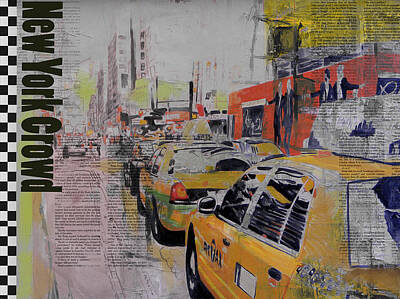 City Scenes Paintings - NY City Collage 2 by Corporate Art Task Force