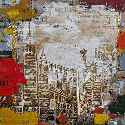 City Scenes Paintings - NY City Collage 7 by Corporate Art Task Force