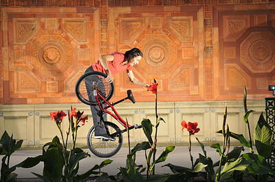 Romantic French Magazine Covers - Oh a pretty flower - funny BMX flatland pic with Monika Hinz by Matthias Hauser