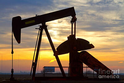 Best Sellers - James Bo Insogna Royalty Free Images - Oil Pump Sunrise Royalty-Free Image by James BO Insogna