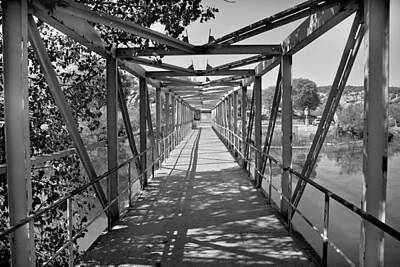 Thomas Kinkade Royalty Free Images - Old style iron river bridge Royalty-Free Image by Brch Photography