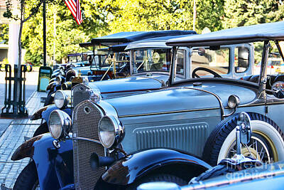 Monochrome Landscapes - Old Time Car Rally Historical Vehicles Grand Rapids Ohio 0518 by Jack Schultz
