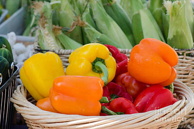 Spot Of Tea Rights Managed Images - Organic Sweet Bell Peppers Royalty-Free Image by Michael Moriarty
