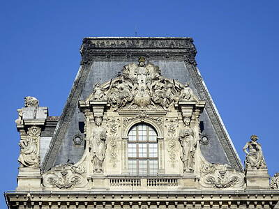 Womens Empowerment - Ornate Architectural Art Work On The Musee du Louvre In Paris France by Rick Rosenshein