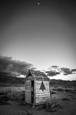 Recently Sold - Mountain Photos - Outhouse and Moon by Cat Connor