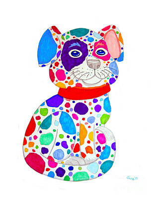 Fantasy Drawings Royalty Free Images - Painted Pooch Royalty-Free Image by Nick Gustafson