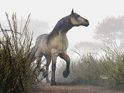 Animals Photos - Pale Horse in the Mist by Daniel Eskridge