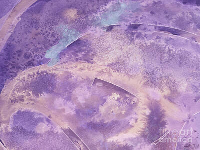 Botanical Farmhouse - Pale vintage purple watercolor atmosphere by Ingela Christina Rahm