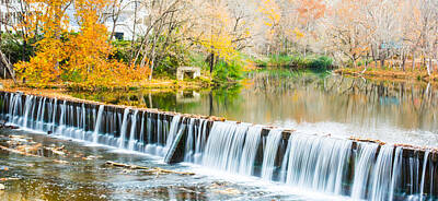 Tribal Animal Print Illustrations - Panorama of Buck Creek In Autumn by Parker Cunningham