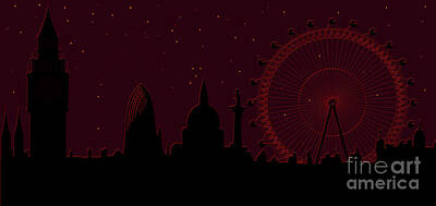 London Skyline Digital Art - panorama of London by Michal Boubin
