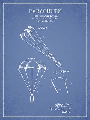 Luck Of The Irish - Parachute patent from 1920 - Light Blue by Aged Pixel
