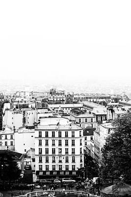 Paris Skyline Royalty Free Images - Paris France from High Mono Royalty-Free Image by Georgia Clare