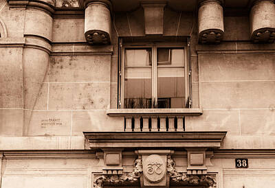 Travel Pics Rights Managed Images - Paris Window Toned Royalty-Free Image by Georgia Clare