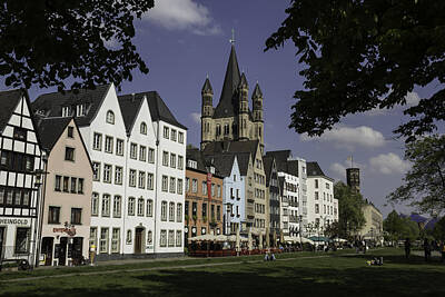 Unicorn Dust - Park View of Brewpubs and Great St Martins Church in Cologne by Teresa Mucha