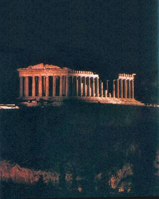 Minimalist Movie Posters 2 - Parthenon at Night by Troy Caperton