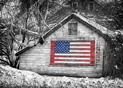 Landmarks Royalty Free Images - Patriotic American shed Royalty-Free Image by Jeff Folger