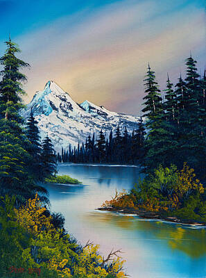 Mountain Paintings - Tranquil Reflections by Chris Steele