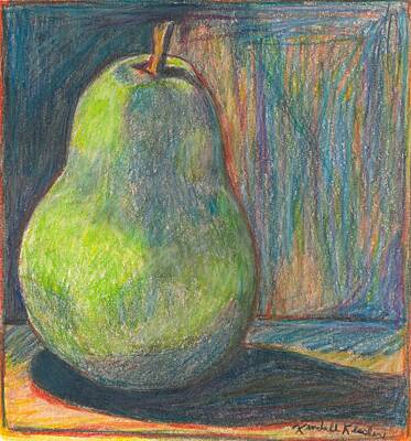 Still Life Drawings Royalty Free Images - Pear Royalty-Free Image by Kendall Kessler