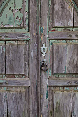 From The Kitchen - Peeling Paint on a Medieval Wood Door of Portugal III by David Letts