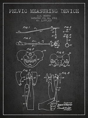 Namaste With Pixels Royalty Free Images - Pelvic Measuring Device Patent from 1963 - Charcoal Royalty-Free Image by Aged Pixel