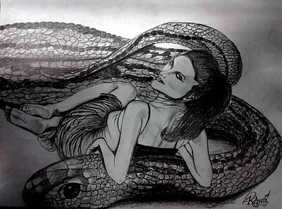 Reptiles Drawings Royalty Free Images - Pencil Sketch Royalty-Free Image by Rahul Chaaran