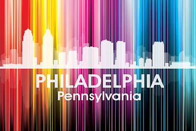 Skylines Mixed Media - Philadelphia PA 2 by Angelina Tamez