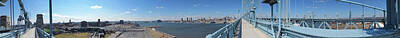 City Scenes Rights Managed Images - Philadelphia Skyline from the Ben Franklin Bridge Panoramic Royalty-Free Image by Cityscape Photography