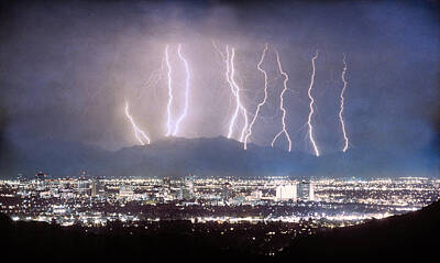 James Bo Insogna Royalty Free Images - Phoenix Arizona City Lightning and Lights Royalty-Free Image by James BO Insogna