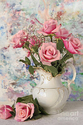 Kids Alphabet - Pink Rose Bouquet Still LIfe by Regina Geoghan