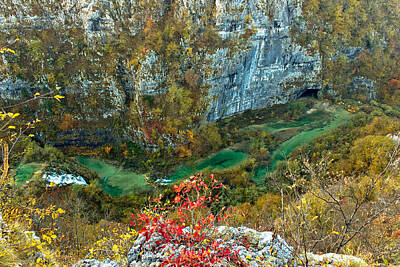 Typographic World - Plitvice lakes canyon - colorful river aerial view by Brch Photography