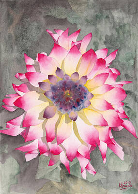 Airplane Paintings - Point Defiance Dahlia Two by Ken Powers