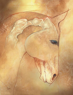 Longhorn Paintings - Poll Meet Atlas Axis by Catherine Twomey