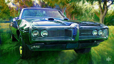 Impressionism Digital Art Rights Managed Images - 1968 Pontiac Tempest in Green Royalty-Free Image by Garth Glazier
