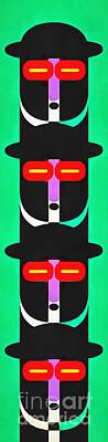 Abstract Photos - Pop Art People Totem 4 by Edward Fielding
