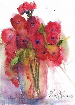 Wine Paintings - Poppies by Sherry Harradence