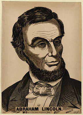 Portraits Royalty-Free and Rights-Managed Images - Portrait of Abraham Lincoln by Celestial Images