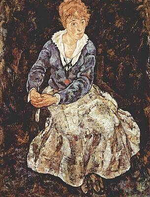 Portraits Paintings - Portrait of Edith Schiele by Celestial Images