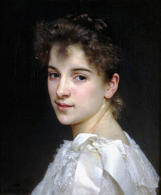 Portraits Digital Art - Portrait of Gabrielle Cot by William Bouguereau