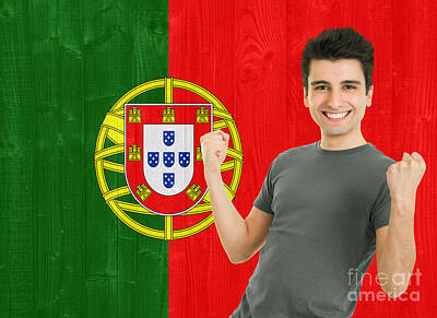 Football Royalty-Free and Rights-Managed Images - Portuguese Sports Fan by Luis Alvarenga
